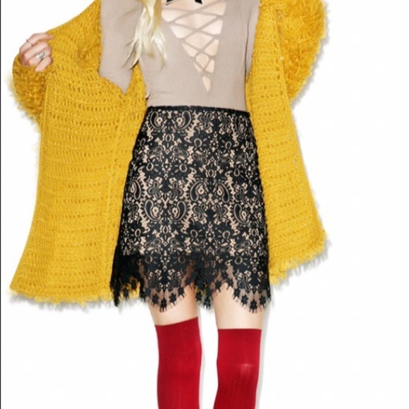 NWOT For Love and Lemons black Vika lace skirt - Picture 2 of 8